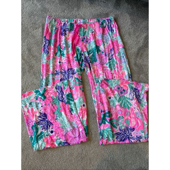 Lilly Pulitzer Pj knit pant multi seaside carnivale, Med $98 B19 - Picture 5 of 6